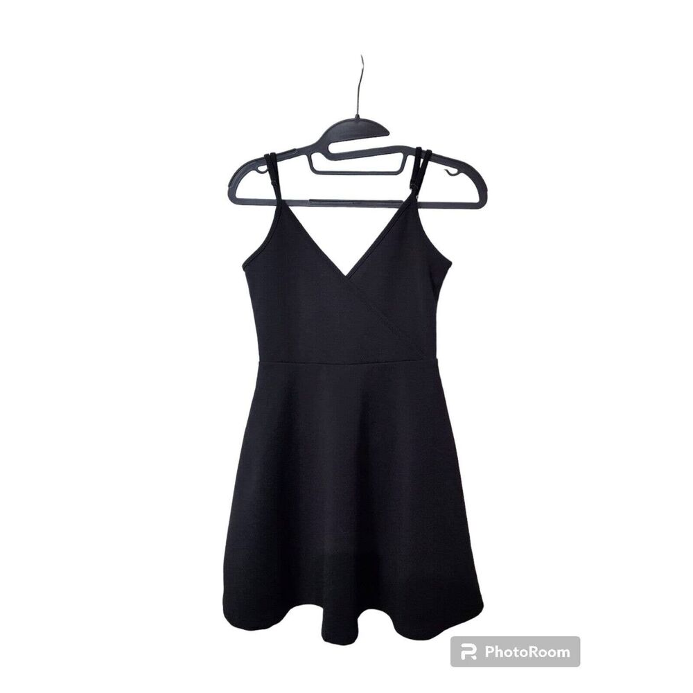 H&M Womens Cocktail Pleated Fit and Flare Mini Dress Sleeveless Black Size XS
